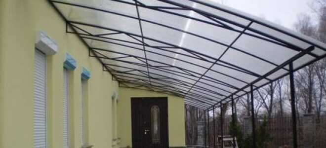 Расчет навеса  из поликарбоната и профильной трубы: особенности процесса