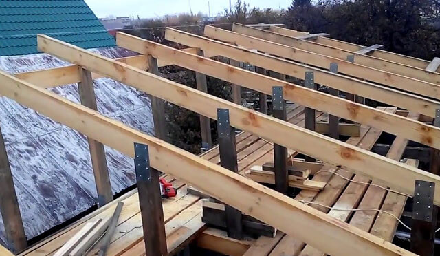 как построить гараж с односкатной крышей