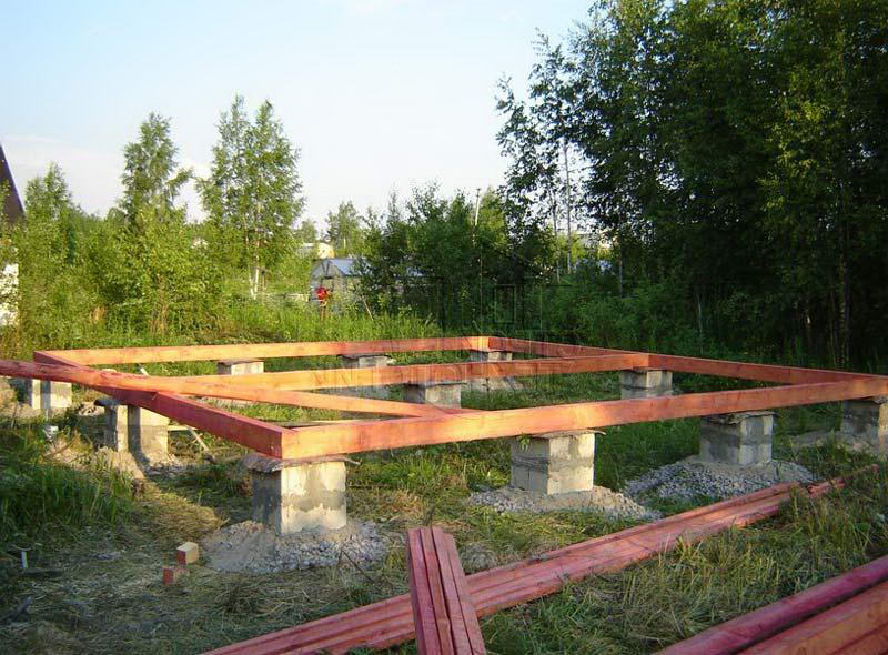 Нижняя обвязка каркаса беседки